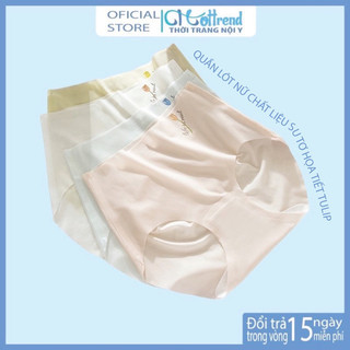 Quần lót nữ su tơ hoa tulip - Quần chíp nữ su thạch cạp cao siêu mỏng tàng hình