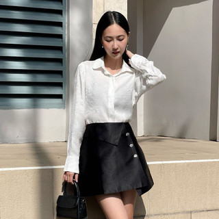 Joven áo sơ mi jena dáng cơ bản thanh lịch sang trọng