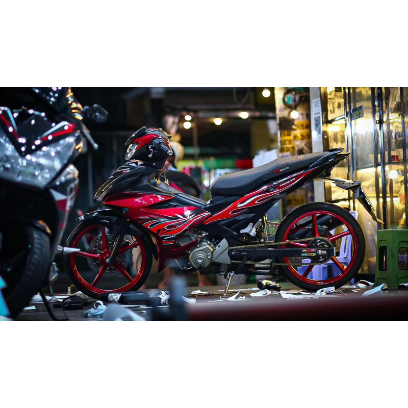 Tem lửa chế Exciter 150 đỏ đen- Tem Decal 3 lớp