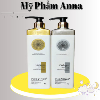 Cặp 2 chai dầu gội và xả collagen vinge 1000ml - anna cosmetic