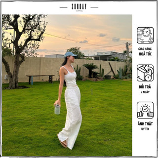 Quần Ống Rộng Linen Dáng Suông Cạp Chun, Quần Linen Phong Cách Hàn Quốc Linen Culotes - Sunday Clothing QU009