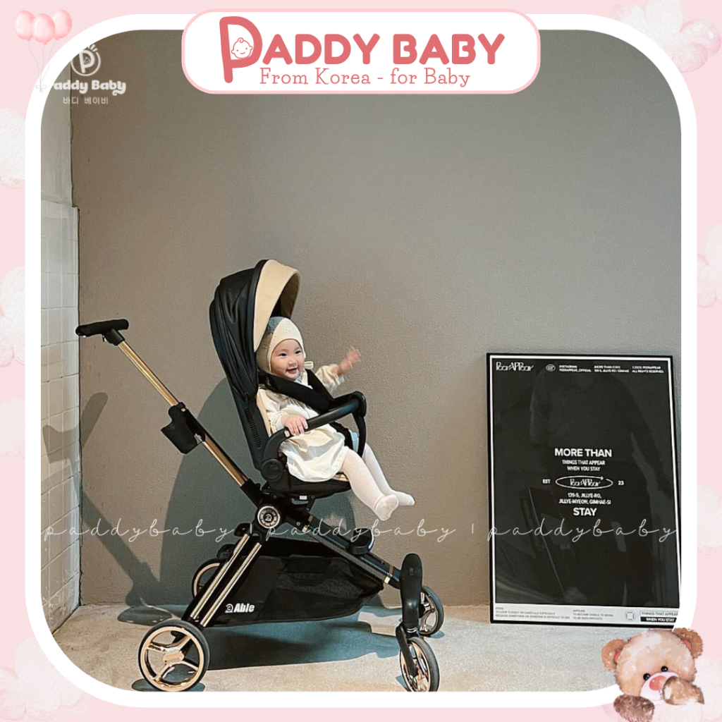 [BH chính hãng] Xe đẩy Able Cozy Premium cao cấp Hàn Quốc cho bé - Paddybaby