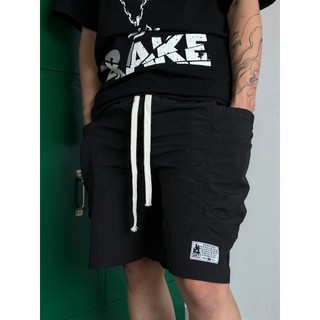 Quần short 4ART DÙ Vải Dù Lưng Chun Form Phồng Unisex Đen