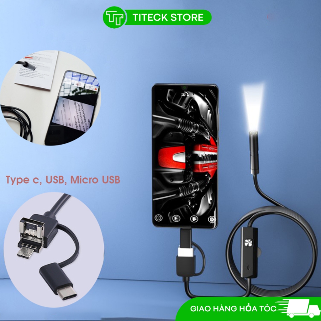 Camera nội soi chống nước IP67 cổng Type c, USB, Micro USB dùng cho sửa chữa, tìm đồ