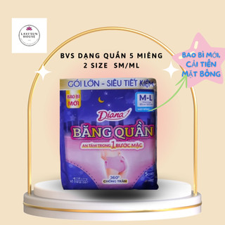 Băng đêm dạng quần Diana Size M-L/S-M gói lớn siêu tiết kiệm 5 chiếc mẫu mới