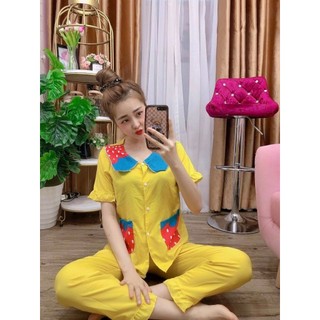Bộ pijama kate lụa, quần dài, ảnh thật