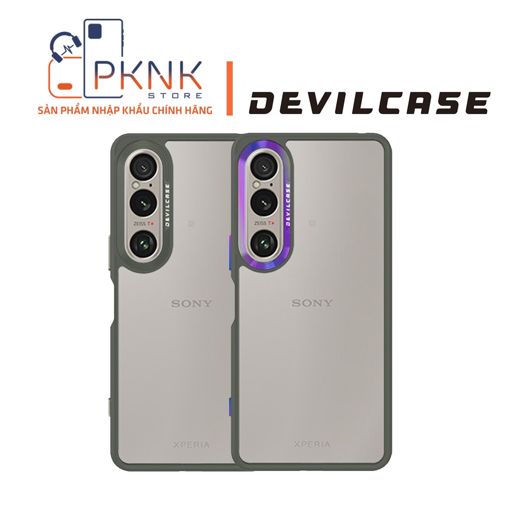 Ốp Lưng Devilcase Sony Xperia 1 VI I Phiên Bản Lite (Khung Xanh Lục + Phím... + Camera ...)