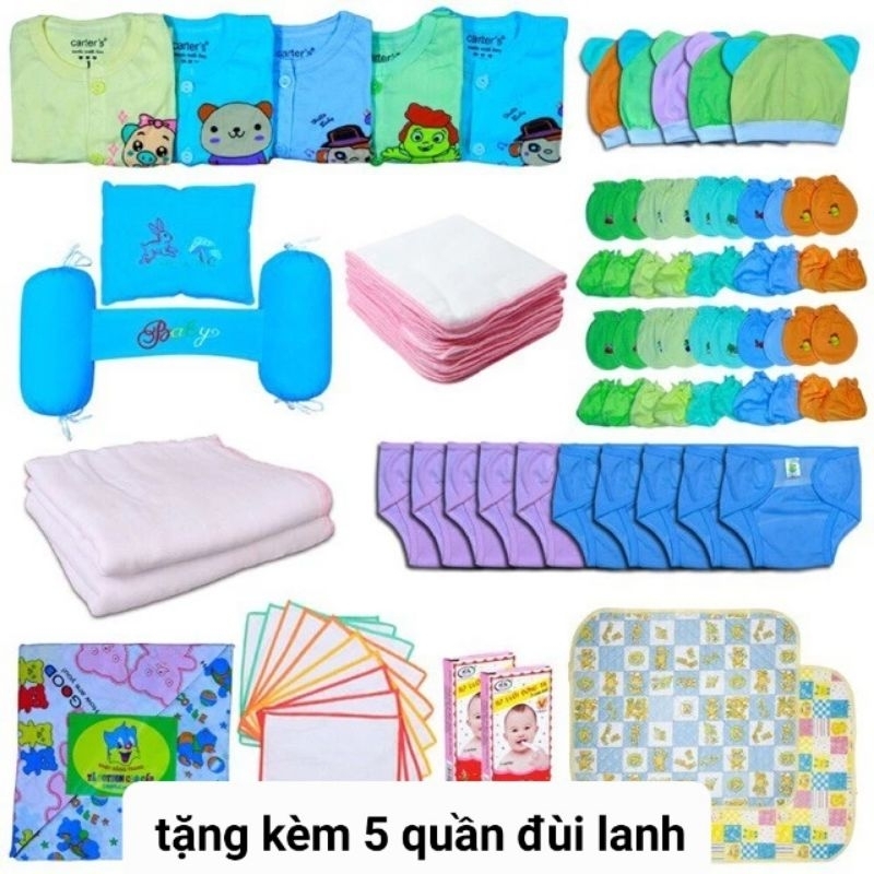 combo 86 món đồ sơ sinh cho bé ( tặng 5 quần đùi cho bé)