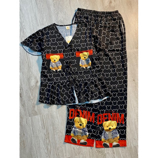 Đồ Bộ Pijama Tay ngắn 2CE lụa latin cao cấp mặc nhà