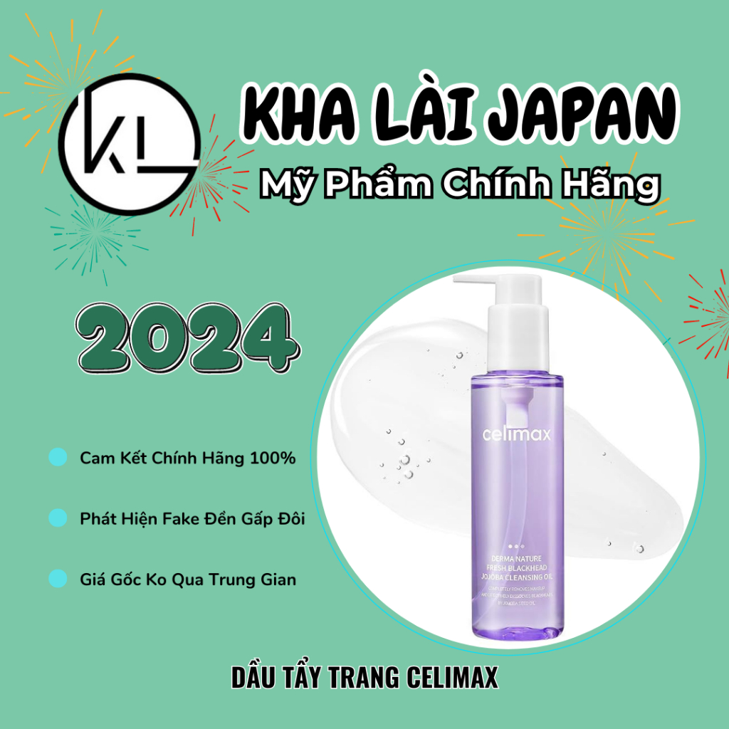 Dầu tẩy trang sạch mụn đầu đen Celimax Derma Nature Fresh Blackhead JoJoBa Cleansing Oil