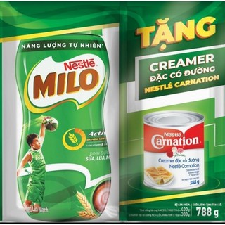 [Tặng 1 Lon Sữa] Milo Bột Hũ 400gr + 1 Lon Carnation 388gr