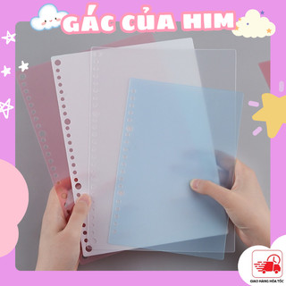 Bìa lá rời nhựa nhiều màu làm planer sổ còng đã đục lỗ bullet journal văn phòng phẩm khổ A4 A5 B5