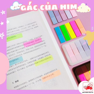Giấy ghi nhớ, Giấy đánh dấu huỳnh quang 5 màu nổi bật cho học sinh đánh dấu ghi nhớ thông tin