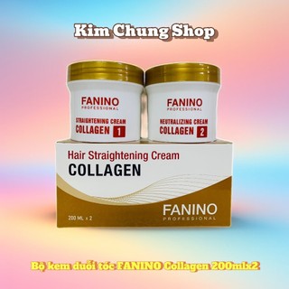 KEM DUỖI THẲNG TÓC COLLAGEN FANINO Phủ bóng, mùi hương dịu nhẹ (Cặp 2 hủ 200ml x2)