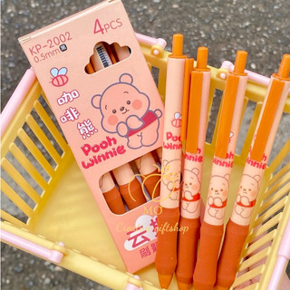 Set 4 bút bi mực đen hình nhân vật hoạt hình Loopy, Lotso, Gấu Pooh