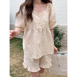 Set bộ ngủ babydoll hoa nhí mặc nhà - SN12