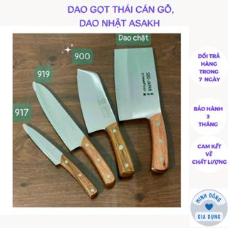 Dao Thái Lớn Cán Gỗ, Dao Nhật Bản ASAKH - SK5 Chuyên Thái Thịt - Gọt - Cắt Hoa Quả Chất Liệu Inox Siêu Sắc
