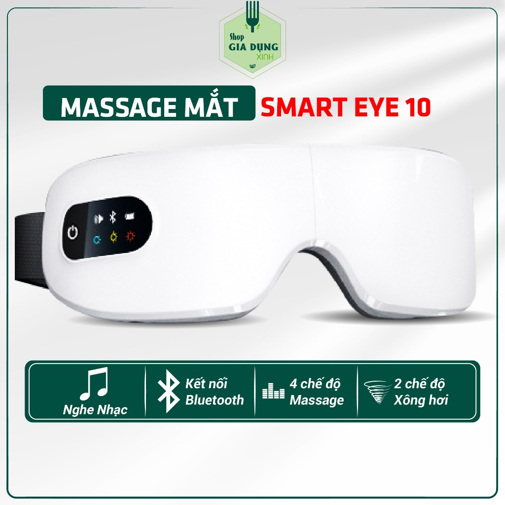 Máy Massage Mắt 4 Chế Độ Massage Kết Hợp Chế Độ Rung Kết Nối Bluetooth, Làm Giảm Căng Thẳng Mệt Mỏi và Lưu Thông Máu