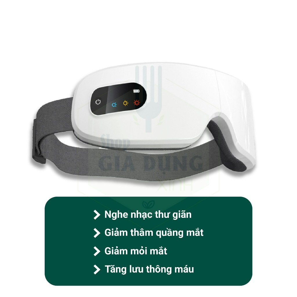 Máy Massage Mắt 4 Chế Độ Massage Kết Hợp Chế Độ Rung Kết Nối Bluetooth, Làm Giảm Căng Thẳng Mệt Mỏi và Lưu Thông Máu