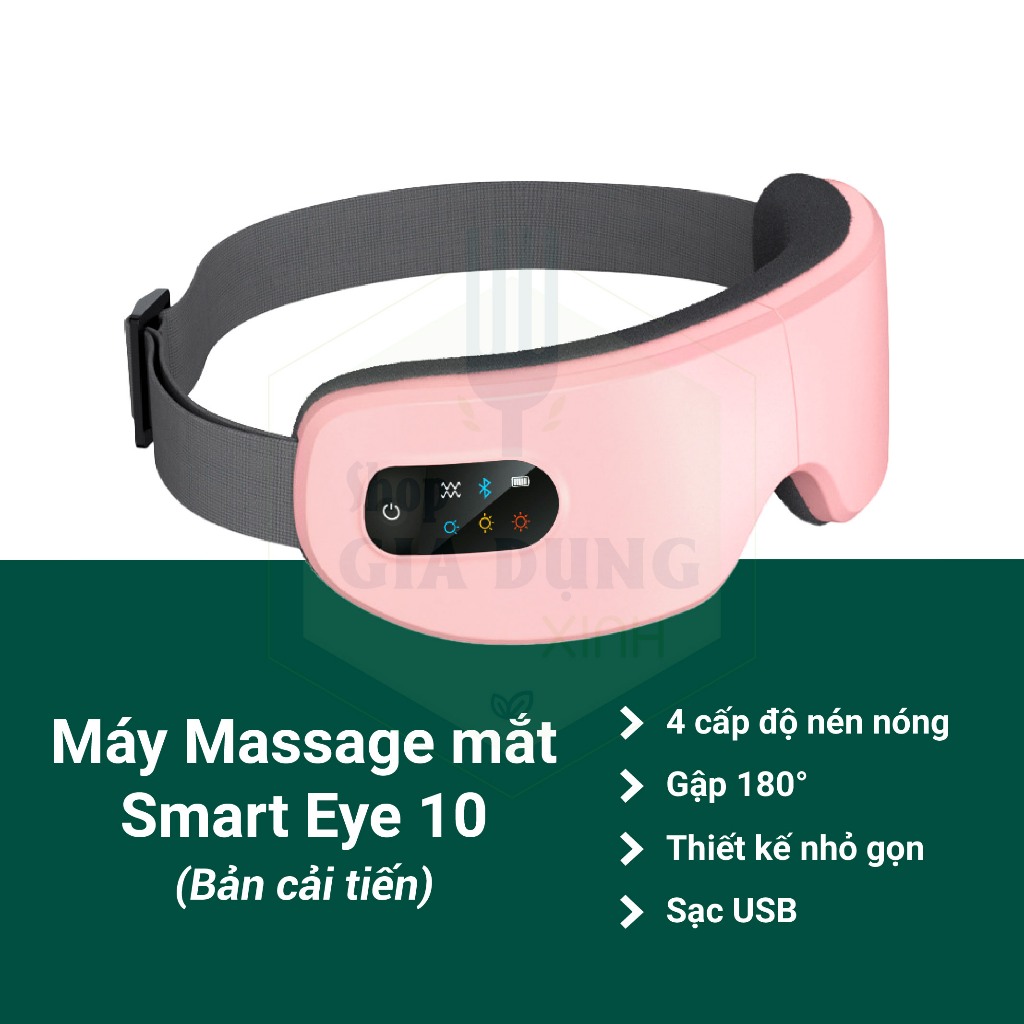 Máy Massage Mắt 4 Chế Độ Massage Kết Hợp Chế Độ Rung Kết Nối Bluetooth, Làm Giảm Căng Thẳng Mệt Mỏi và Lưu Thông Máu