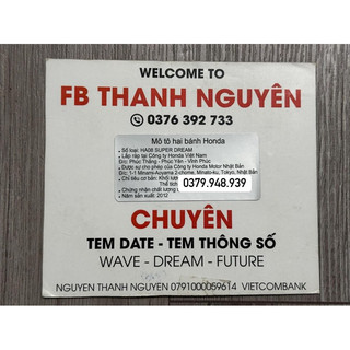 Tem thông số năm xuất super dream 2012