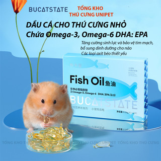  Dầu cá cho chuột hamster hộp nguyên 20 viên date mới hãng bucatstate giàu omega3 DHA EPA 