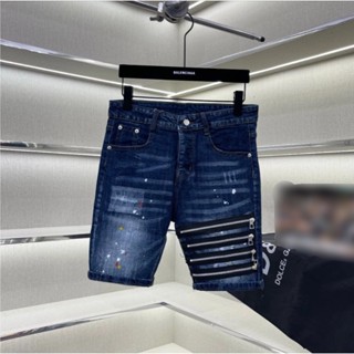  Quần short jean nam 4 cúc dsq may khoá kéo vẩy sơn hàng quảng châu cao cấp 