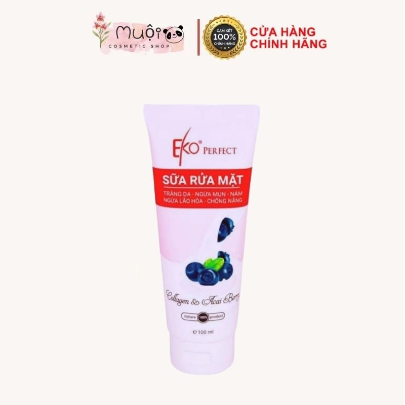 [CHÍNH HÃNG] Sữa rửa mặt trắng da, ngừa mụn, nám, ngừa lão hóa, chống nắng EKO 100ml