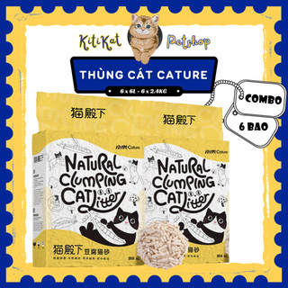 Cát đậu nành Cature 6L Nội Địa Trung mùi sữa 6 túi, Cát vệ sinh cho mèo đậu nành Cature Nội Địa Trung