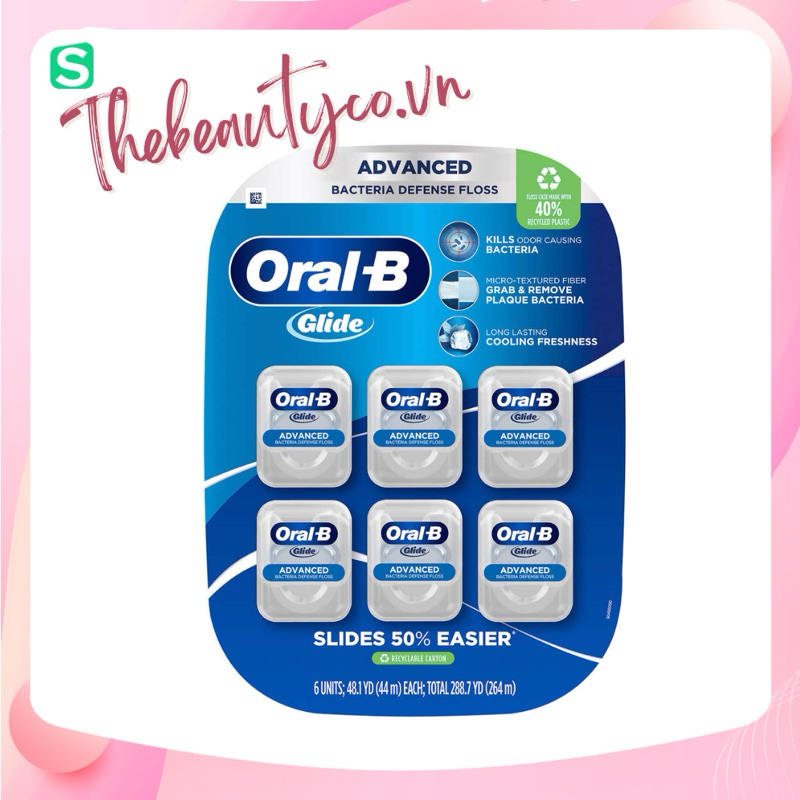 (Bill US) Set 6 hộp chỉ nha khoa Oral-B Glide Advanced Multi-Protection Floss