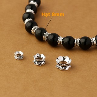 Charm ốp hoa sen 2 đầu cực xinh bạc thái s925 - Tổng Kho Sỉ Charm Bạc