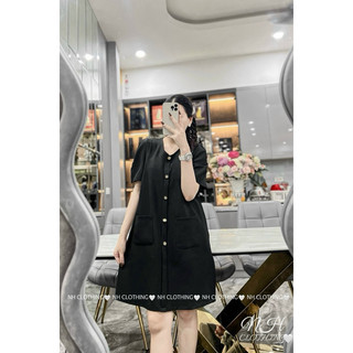 Váy 2 túi cổ tim sm