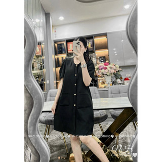 Váy 2 túi cổ tim sm