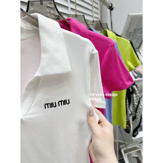 ÁO ZIP CỔ BẺ MIU MIU