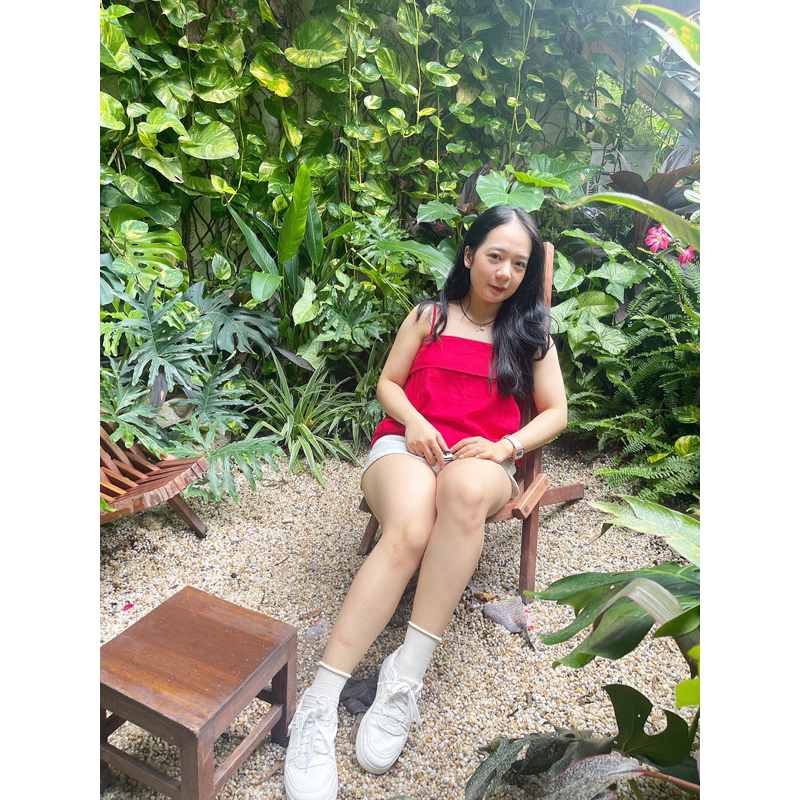 Áo Linen - Áo linen 2 dây có nẹp bảng lớn - Áo Linen may thủ công