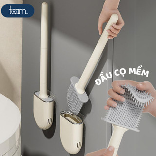 Cọ Vệ Sinh TOAM Đầu Cọ Silicon Mềm Dẻo Đánh Bay Mảng Bám, Cọ Khe Bồn Cầu Đa Năng Tiện Lợi Kèm Miếng Dán Treo Tường