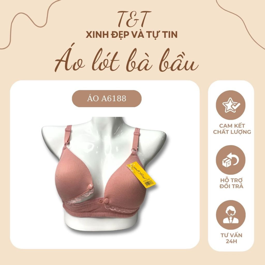 Bra Nữ Áo Lót Cho Bà Bầu A6188 Không Gọng Thấm Mồ Hôi Tốt Thông Thoáng Có Quai Lưng