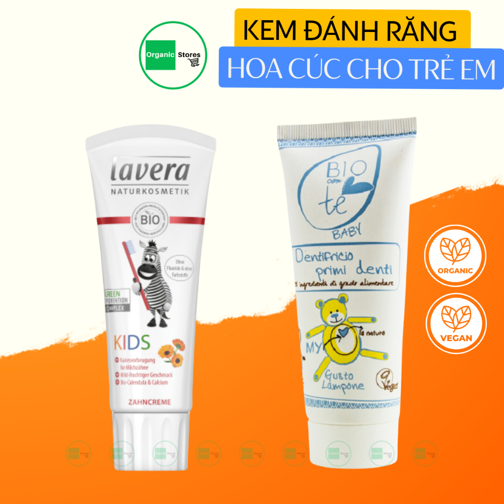 Kem đánh răng hữu cơ cho bé 75ml (Ý, Đức) - Mỹ phẩm Organic - Organic Stores