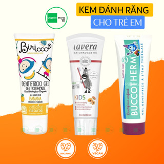 Kem đánh răng hữu cơ cho bé vị chuối - cherry - dâu - hoa cúc (Pháp - Ý)