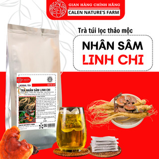 Trà Nhân Sâm Nấm Linh Chi, bổ trợ sức khỏe,trà nấm linh chi đỏ Calen Nature's Farm