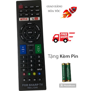 Điều khiển remote tivi sharp siêu rẻ. model rm- l1346 dùng được nhiều đời tivi sharp