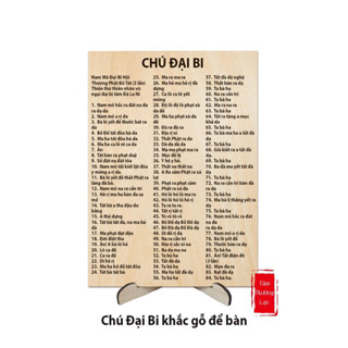 Tranh Phật, Kinh Phật căn bản, Chú Đại Bi nền gỗ khắc laser để bàn treo tường đọc hàng ngày giúp tăng trưởng phước báu