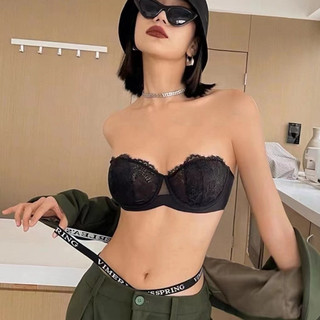 Bộ đồ lót ren mút mỏng có gọng nâng ngực, Set nội y quả ngang tháo dây B42-1113