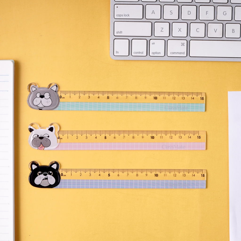 Combo 3 Chiếc Thước kẻ 15cm ClassMate Pets dễ thương RL04-PE