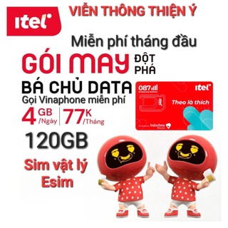 SIM DATA ITEL MAY77-LOCAL A69 120Gb{gọi Vinaphone miễn phí}
