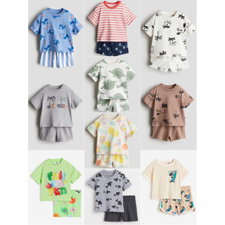 Set bộ bé trai cộc tay chất cotton HM auth