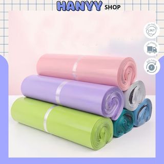 Set 20 Túi Niêm Phong Màu Pastel Gói Hàng, Túi Đóng Hàng Niêm Phong PE Trơn  - Hanyyshop