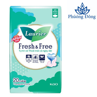 Băng vệ sinh laurier Fresh & Free siêu mỏng cánh 22Cm 20 miếng