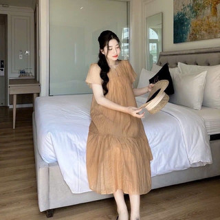 Váy bầu mùa hè đuôi cá voan tơ 2 lớp mặc đi tiệc