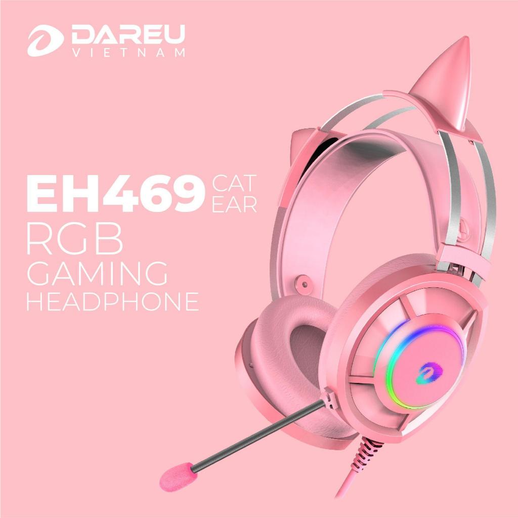 Tai nghe Gaming Dareu EH469 Queen 7.1 RGB Led - Hồng Pink Có Tai Mèo | BigBuy360 - bigbuy360.vn